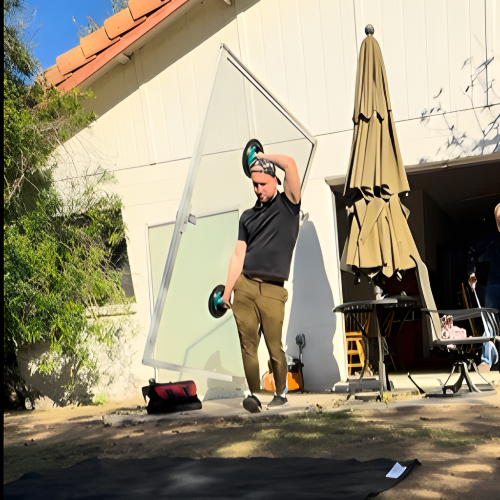 Man replacing sliding door in Arizona